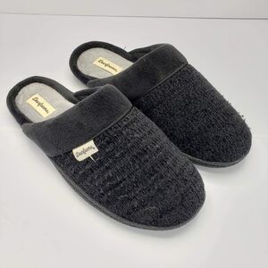dearfoams black and gray slippers women's size XL 11-12